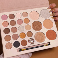 Palette de Fards à Paupières Végans Personnalisée en Gros, Hautement Pigmentée, Nude Pailletée, en Poudre Sèche pour Maquillage Professionnel