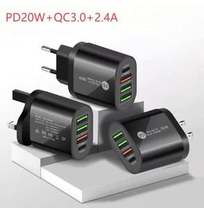 EU/US/UK <b>Plug</b> PD 36W Fast Charging Mobile Phone <b>Charger</b> 5V4A PD+3USB Multi Port Adapter Charging Head - Product Image 3