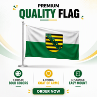 Drapeau de la Saxe 90 x 150 cm, bannière en polyester résistante aux intempéries, drapeau rectangulaire avec œillets en laiton pour affichage extérieur