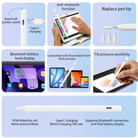 Pensil Stylus iPad Logo Kustom dengan Bluetooth, Sensor Kemiringan, Pengisian Cepat Tipe C, Magnetik, Pena Aktif Grosir