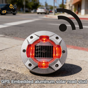 Borne de signalisation routière solaire <span class=keywords><strong>en</strong></span> aluminium à visibilité 360° avec cœur remplaçable, éclairage LED certifié IP68 pour <span class=keywords><strong>trafic</strong></span> multidirectionnel - Product Image 1