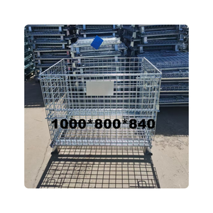 Mạ kẽm đóng mở có thể gập lại hộp lưu trữ vận chuyển dây lưới <span class=keywords><strong>container</strong></span> thép lồng Pallet - Product Image 4