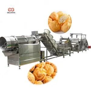 Gelgoog Pani Puri Friture Puff Corn Snack Machinery Fried Puff Snack Processing Line