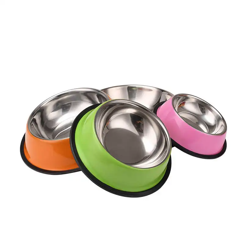 Di alta qualità colorato non scivolamento profondo cibo cibo personalizzato sublimazione in acciaio inox gatto cane ciotola bacino di alimentazione cane ciotola cane