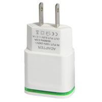 Pengisi daya dinding USB 10W Universal cepat, Kepala pengisi daya ponsel kecepatan tinggi 2A 5V colokan dinding US Euro USB ganda lampu LED