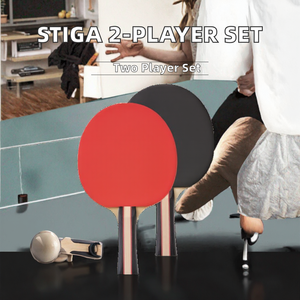 Set <span class=keywords><strong>de</strong></span> Tenis <span class=keywords><strong>de</strong></span> Mesa Profesional <span class=keywords><strong>STIGA</strong></span> para 2 Jugadores, Base <span class=keywords><strong>de</strong></span> Madera <span class=keywords><strong>de</strong></span> Álamo <span class=keywords><strong>de</strong></span> 5 Capas, Empuñadura Ancha, con <span class=keywords><strong>Pelotas</strong></span> Naranjas <span class=keywords><strong>de</strong></span> 3 Estrellas para Deportes Diarios - Product Image 2