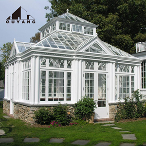 Gazebo de Metal con Decoración de Jardín, Casa de Cristal Blanco de Hierro Forjado, Personalizada, Gran Villa al Aire Libre - Product Image 1
