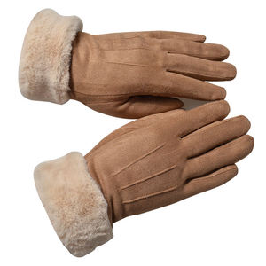 Winter Women Suede <b>Gloves</b> Custom Logo Lady Autumn <b>Warm</b> Thick <b>Glove</b> Velvet and Fur <b>Gloves</b> Outdoor - Product Image 1