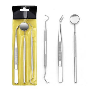 Set de Examen Dental, Instrumentos Dentales de Acero Inoxidable, Espejo, Sonda, Pinzas, Kit de Cuidado Bucal Manual para Dentistas, Grado Médico - Product Image 1