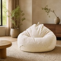 Beiger Melierter Sitzsack mit Tragegriff Leinenoptik-Stoff Wohnzimmer Bodensofa Großhandel Fabriklieferung