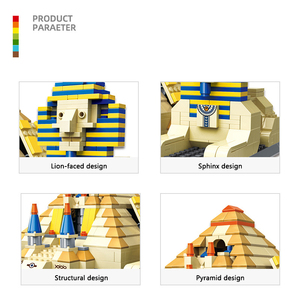 Blocchi di Costruzione in Plastica ABS Wange Modello di Famoso Monumento Piramide di <span class=keywords><strong>Giza</strong></span> Egitto Gioco DIY con Piccole Particelle - Product Image 3