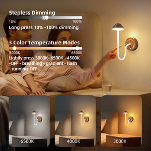 Lampu Meja RGB Nordic Smart Home Decor, Dapat Diisi Ulang via USB, Sensor Gerak Magnetik Nirkabel, DIY, Lampu Dinding LED Samping Tempat Tidur yang Dapat Disesuaikan - Product Image 5