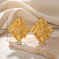 Pendientes de aro de dos tonos de acero inoxidable chapado en oro de diseño único 2025, joyería de moda hipoalergénica para mujer