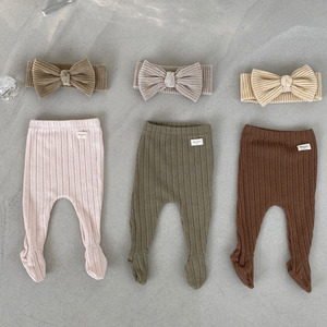 Vêtements pour enfants en coton uni unisexe pour l'automne, pantalons pour enfants, pantalons enveloppants pour bébés filles - Product Image 1