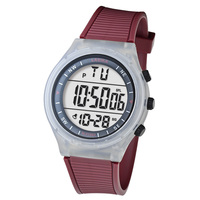 Montre numérique sportive à écran blanc transparent LASIKA WF7005, rétroéclairage LED, chronomètre, alarme, résistante à l'eau 3BAR, vente en gros d'usine