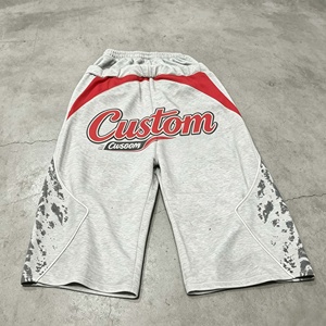 Streetwear Double Waistband Casual <b>Pants</b> 100%Cotton Print Mens Oversized Vintage <b>Pants</b> - Product Image 1