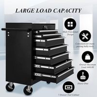 Coffre à outils roulant avec 7 tiroirs et serrure Chariot à outils avec roues Boîte à outils multifonctionnelle pour le rangement des outils de mécanicien Armoire à outils