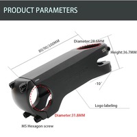 Tige de guidon de vélo RIRO 80/90/100 mm ±10 °   Tige de vélo en alliage d'aluminium avec câblage interne, pont de vélo VTT, pièces de cyclisme