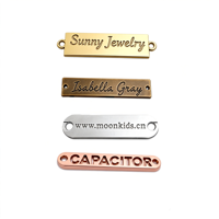 Plaque métallique durable avec logo et étiquette nominative pour costumes, jeans et vêtements, avec design 3D, service d'étiquetage personnalisé, écologique et lavable