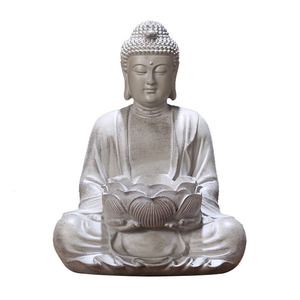 Decoración de paisaje, candelabro para sala de estar, patio de casa, <span class=keywords><strong>Buda</strong></span> Zen chino, artesanías de resina, adornos de escritorio de personajes - Product Image 5