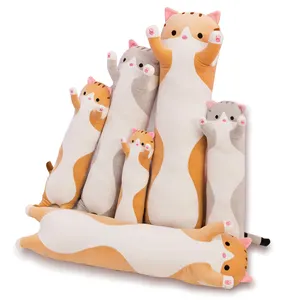 CPC 핫 세일 50cm 70cm 90cm 110cm 130cm 동물 인형 장난감 귀여운 고양이 부드러운 긴 몸 봉제 베개 긴 침대 수면