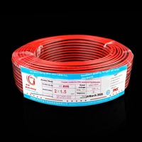 Cable de Cobre de PVC Ignífugo de Doble Paralelo RVB de 2 Núcleos, Rojo-Negro, 0.75-2.5 mm², Cable de Alimentación de Ingeniería para Monitoreo