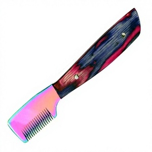 ASAP BEAUTY PAKISTAN ABP-1060 Tondeuse à cheveux en acier inoxydable avec manche en bois multicolore et peigne de dégradé à dents CNC durcies de 3 pouces - Product Image 1