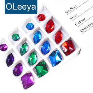 OLeeya 5A Coudre sur des pierres Mix Shapes Rivoli Teardrop Coudre sur Crystal Flatback Strass pour Gymnastique Justaucorps Accessoires - Product Image 2