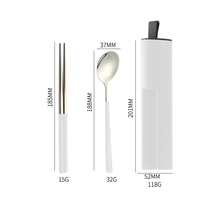 Coréen 304 acier inoxydable couverts cuillère fourchette baguettes trois pièces Portable couverts ensemble étudiant voyage entreprise cadeau