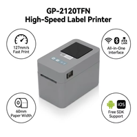 Impresora de Etiquetas Térmicas Gprinter GP2120TFN de 60 mm, 203 dpi, Compatible con WiFi, Bluetooth, Puerto de Red USB para Impresión de Etiquetas de Códigos de Barras