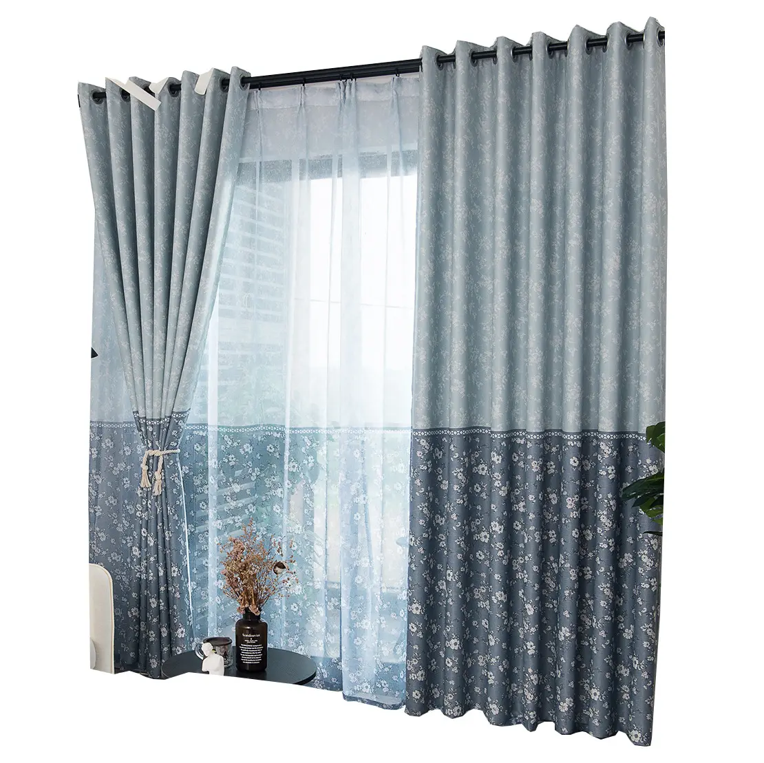 modern leaves design colorful curtain fabric cheap high shading curtain fabric for schools flower curtain