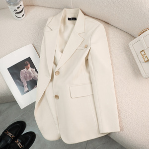 Women's Purple Blazer Solid Color Polyester Anti-Wrinkle Spring Autumn Street Style Must Have - Product Image 2