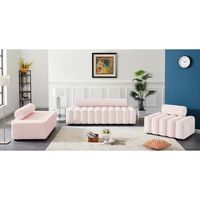 Ensemble de canapés modernes et élégants, fauteuil individuel en tissu velours rembourré pour la maison, l'hôtel, la villa