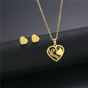 12 estilos Día DE LA MADRE Carta Amor mamá colgante 18K chapado en oro de acero inoxidable amor mamá collar conjunto joyería <span class=keywords><strong>al</strong></span> <span class=keywords><strong>por</strong></span> <span class=keywords><strong>mayor</strong></span> para mujeres - Product Image 2