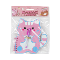 Cuaderno de Animales Adorables con Mini Bolígrafo, Set de Diario Espiral con Dibujos Animados para Niños, Regalo de Papelería Escolar para Niñas y Recuerdos de Fiesta