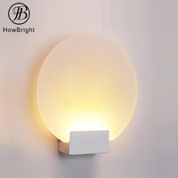 Applique Murale LED Moderne Style Nordique, Petite Lampe Ronde en Aluminium Effet Lune, Encastrée E26 pour Chambre et Salon, IP20 avec Entrée 220V
