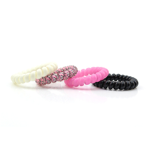 Cable de teléfono cable de línea de pelo de la forma de lazos sin dejar <span class=keywords><strong>huellas</strong></span> impreso jalea elástico gomas para el pelo - Product Image 3
