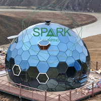 Dôme géodésique en verre, tente de type igloo, dôme en verre pour jardin, tentes en verre pour le camping en plein air
