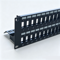 Panel Patch Kosong 1U 19 Inch 48 Port untuk Rak, Panel Patch Kosong untuk Kabel Jaringan UTP Cat5e Cat6 Cat6a