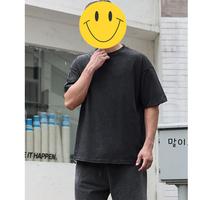Fabricant de T-shirts décontractés pour hommes, coupe classique, couleur unie, tendance streetwear, T-shirt rétro délavé à manches courtes, personnalisable OEM/ODM