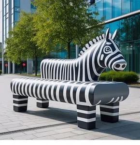 Cartoon Bank Dier Stoel Sculptuur Outdoor Park Bankje