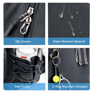 Sac à dos de tennis, porte-<span class=keywords><strong>2</strong></span> raquettes, polyester imperméable, fermeture éclair, bandoulière arquée, sac de sport unisexe, bandoulière, sac de sport - Product Image 3