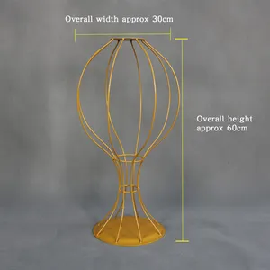 TY220606-35 Gold Metal Flower Stand Centerpiece For Wedding Table Decoration Birdcage Shape Flower Stand