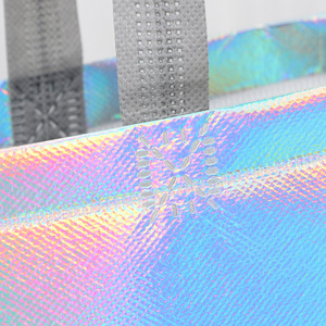 Bán buôn tùy chỉnh in tái chế tái sử dụng Holographic Bạc PP nhiều lớp không dệt Tote mua sắm túi - Product Image 4
