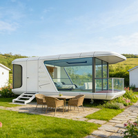 Capsule spatiale de luxe en alliage d'aluminium haute résistance de 20 pieds, maison préfabriquée, cabane Apple, pod de jardin modulaire pour jardin moderne
