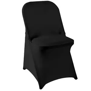 50pcs Black Stretch Events Party Banquet Wedding Spandex Folding Chair Covers For Events