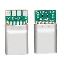 Conector USB tipo C macho 16 PIN 24 PIN con PCB Cable DE DATOS USB C conector tipo C