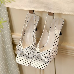 Sandalias de tacón abierto con estampado floral/puntos para mujer, con punta cuadrada y dedos descubiertos, tacones altos delgados, zapatos casuales de verano 2026 - Product Image 4