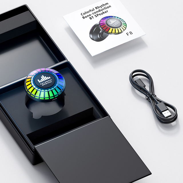 Som Automotivo bluetooth Bone Conduction Speaker F8 Colorful Rhythm Musical Speaker