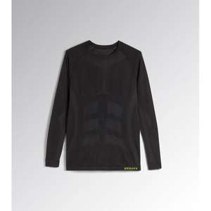 Camiseta Deportiva Diadora Top Seamless Evo Negra, Corte Ajustado, Transpirable, con Costuras Selladas, Ropa de Seguridad - Product Image 1